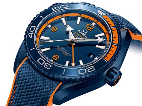 omega blue and orange watch